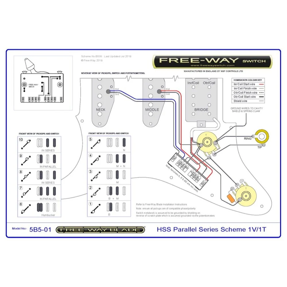 920D Custom Free-Way S5B5-01 Strat Style 10-Way Wiring Harness CTS, Free-Way & Pure Tone Parts - Image 7