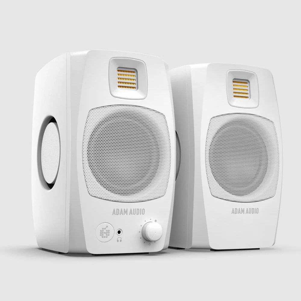 ADAM D3V PAIR Active Desktop Monitor Speakers 2-Way w/ D-ART Tweeter, DSP & USB-C White