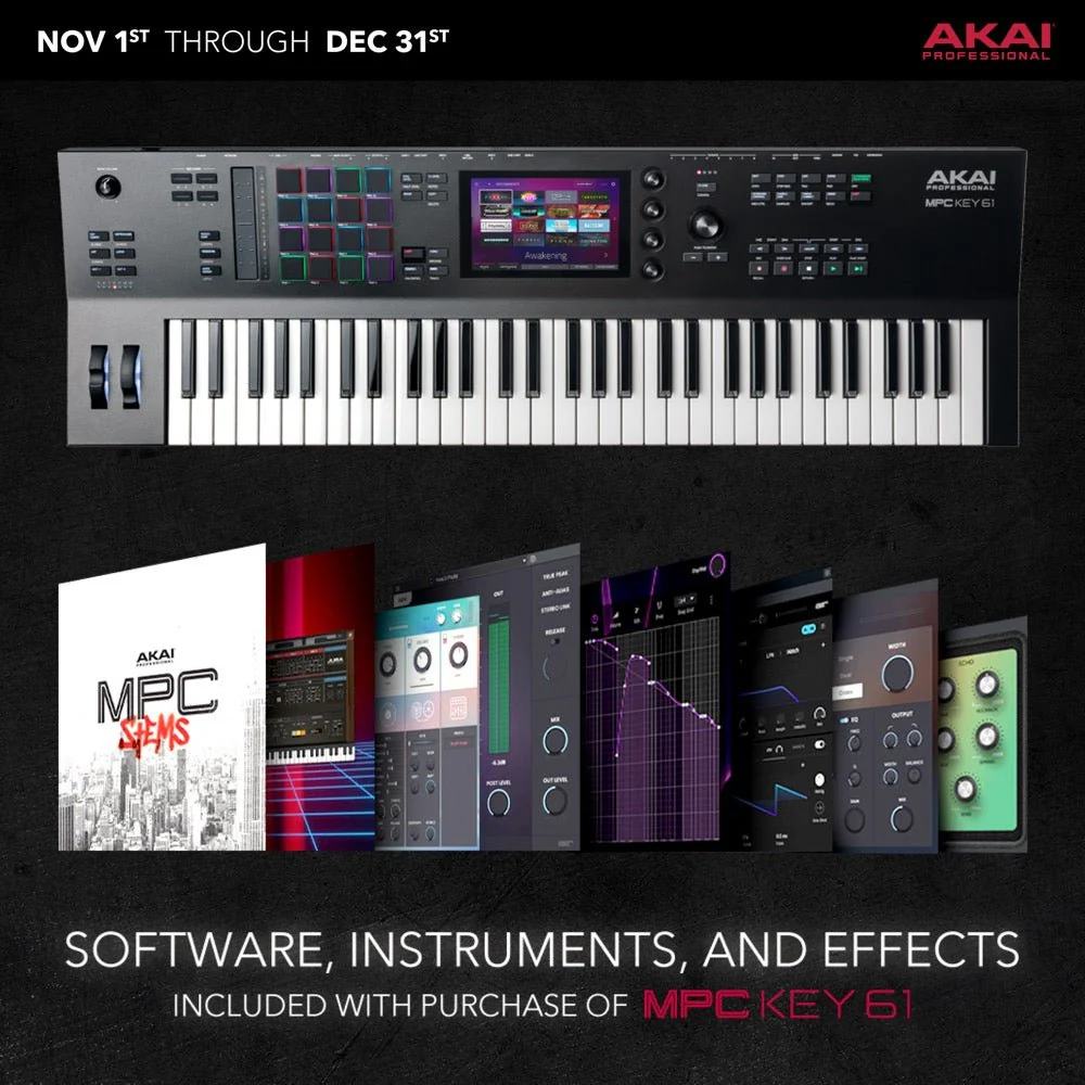 AKAI MPC KEY 61 Standalone Production Keyboard Synthesizer w/ Semi-Weighted Keys - Image 3