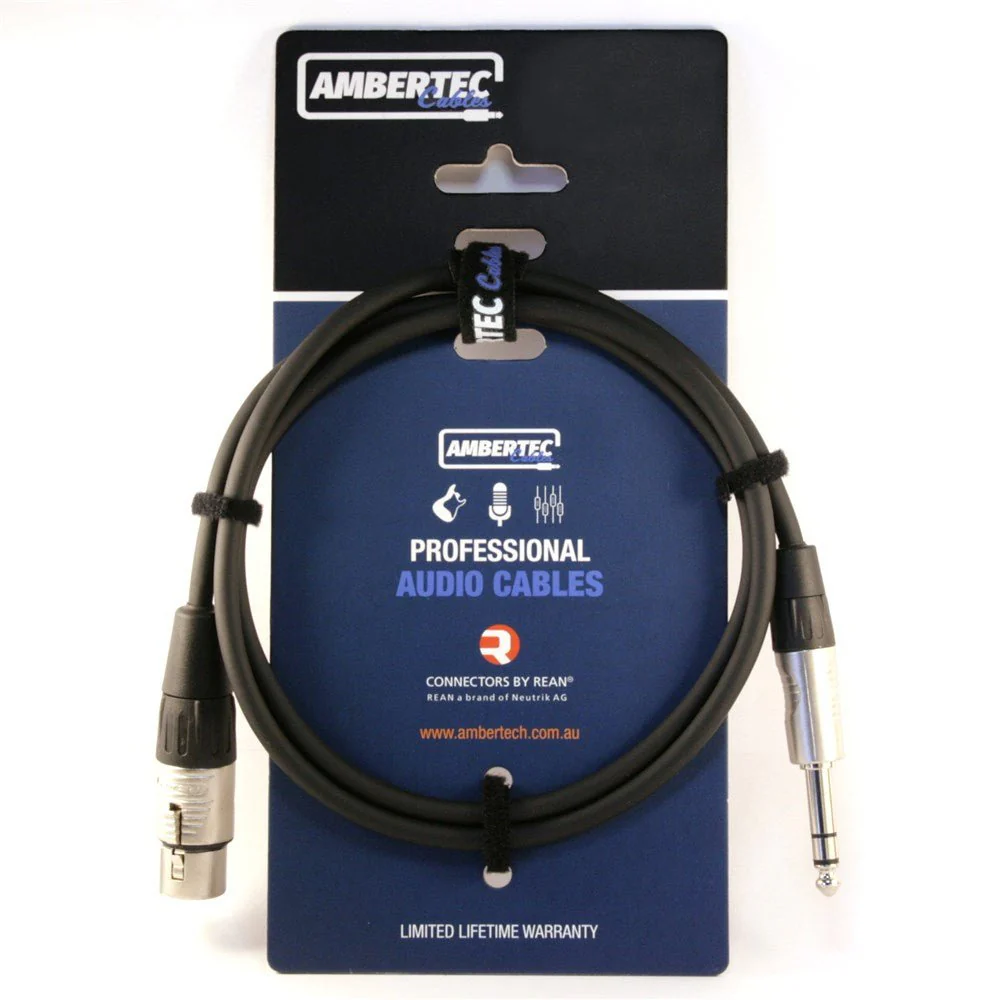 Ambertec Balanced Cable TRS 1/4" to XLR Female Neturik REAN Connectors
