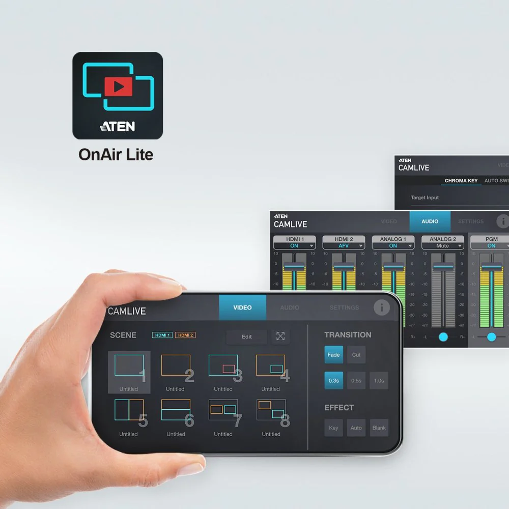 ATEN UC3022 CAMLIVE™ PRO Dual 4K HDMI to USB-C UVC Video Capture & Streaming Card Supports Mac, Win, iOS & Android - Image 6