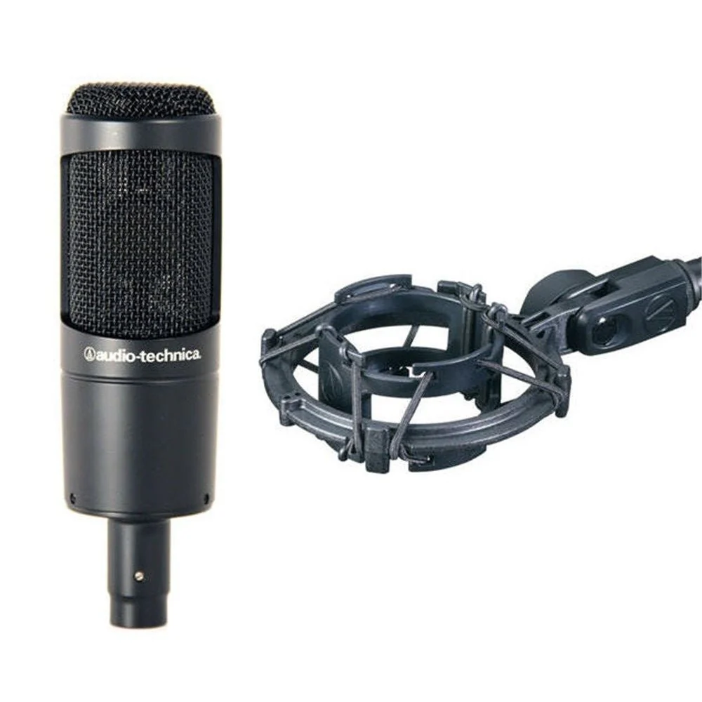 Audio Technica AT2035 Large Diaphragm Cardioid Condenser w/ Shock Mount & Pouch - Image 3