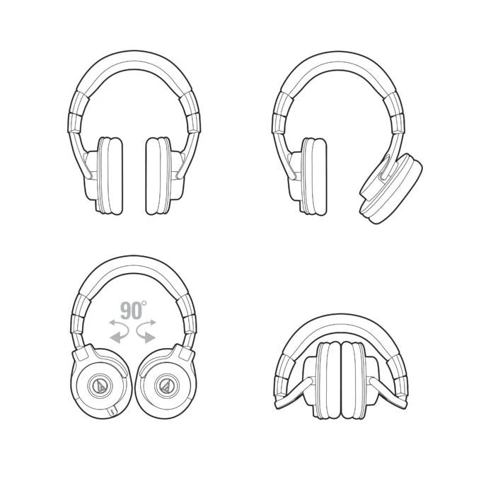 Audio Technica ATH M40x Monitor Over-Ear Headphones Black - Image 7