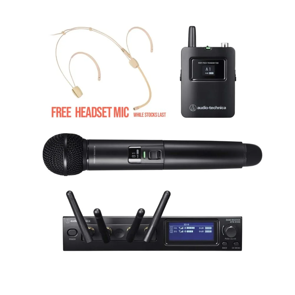 Audio Technica System 20 Pro ATW-1423 Body Pack & Handheld Wireless Mic System - Image 2