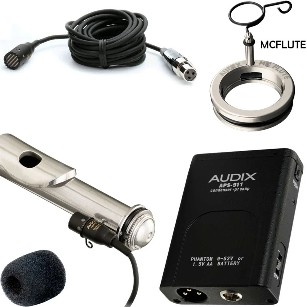 Audix ADX-ADX10-FLP Miniature Condenser Microphone W/ Flute Clip & APS911 Preamp