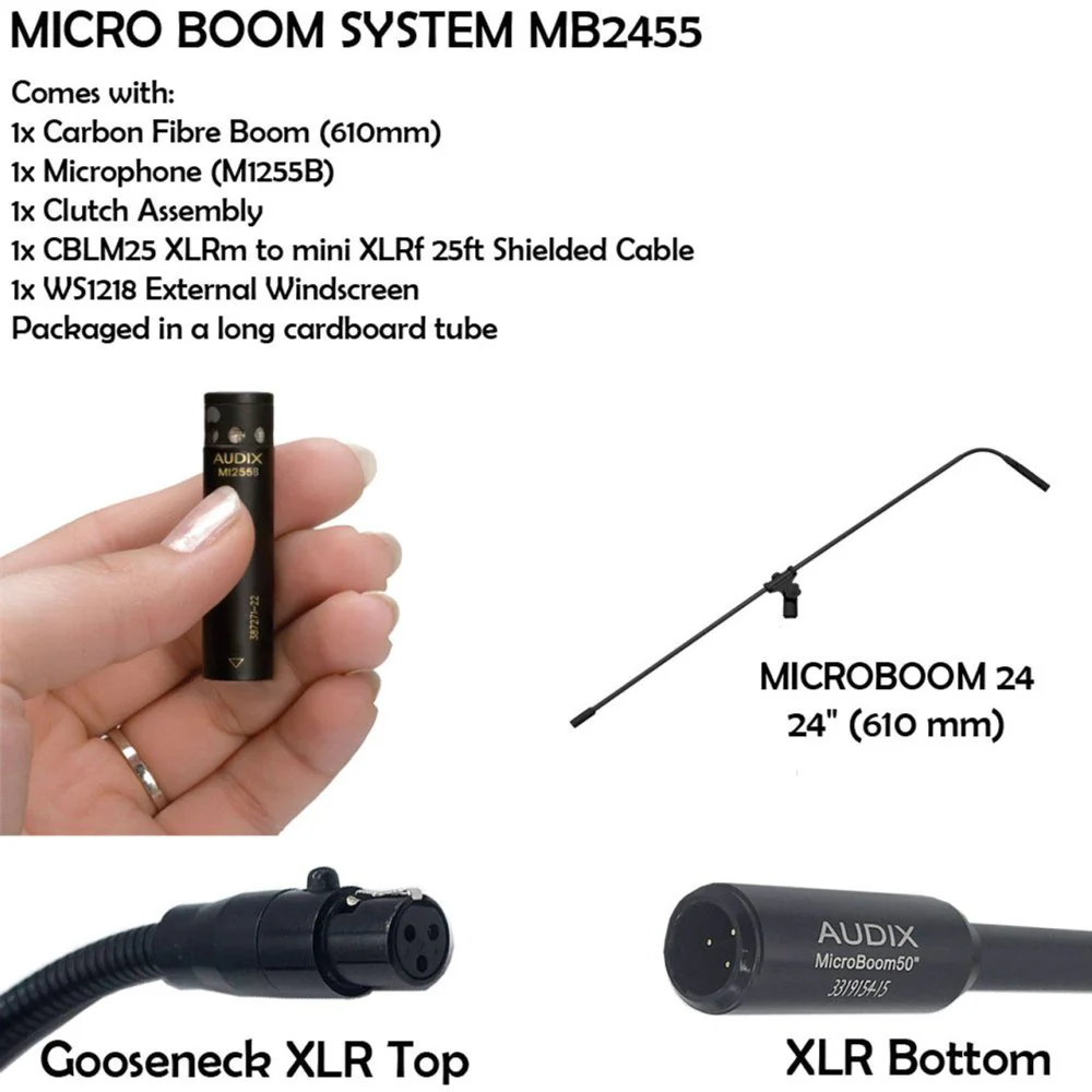 Audix ADX-MB2455-HC Microboom System 24" W/ M1255BHC Mic