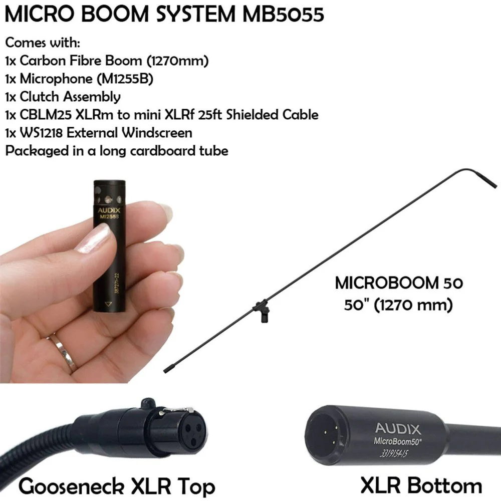 Audix ADX-MB5055-HC Microboom System 50" W/ M1255BHC Mic