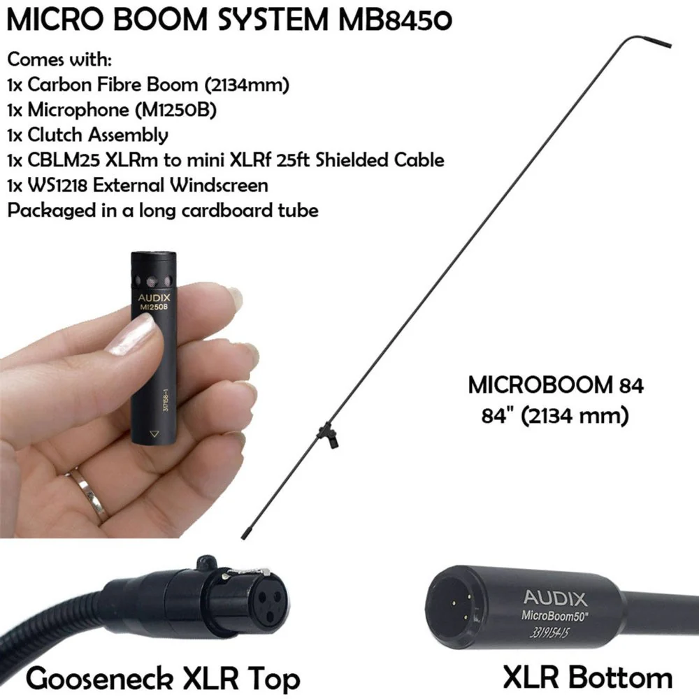 Audix ADX-MB8450-C Microboom System 84" W/ M1250B Mic