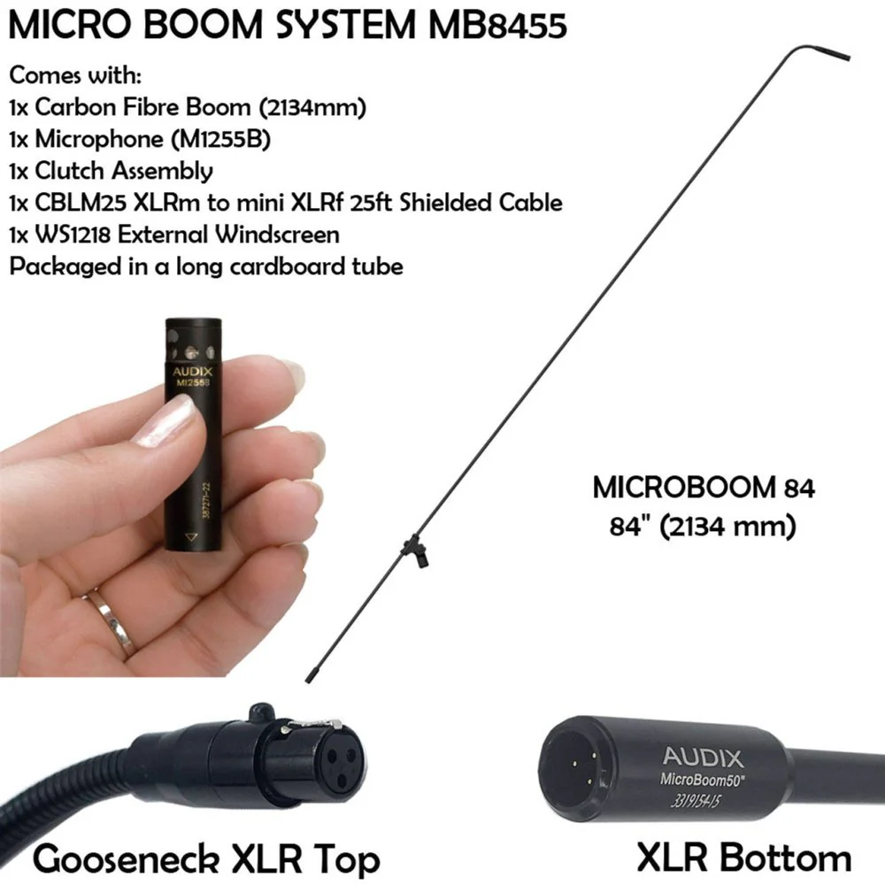 Audix ADX-MB8455-C Microboom System 84" W/ M1255B Mic