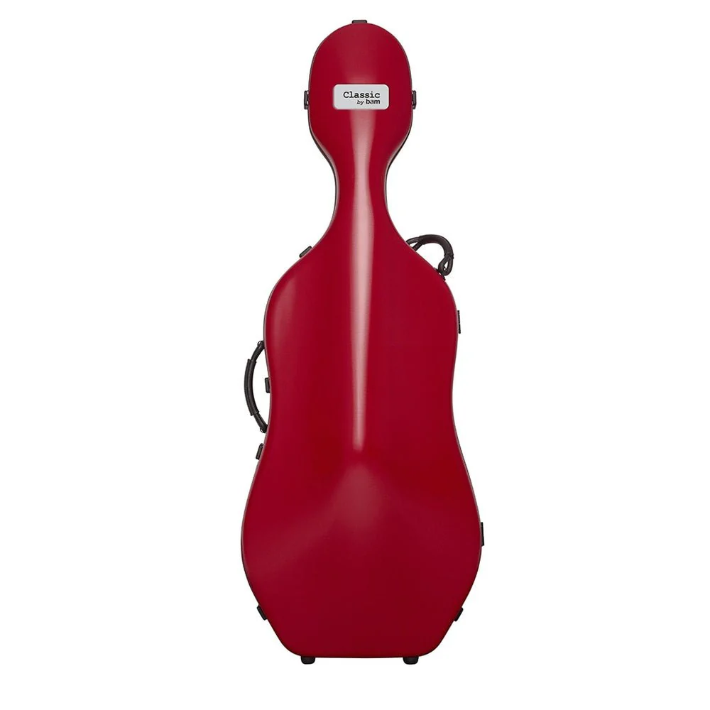 BAM CLASSIC Cello Case with Wheels - Pomegranate Red