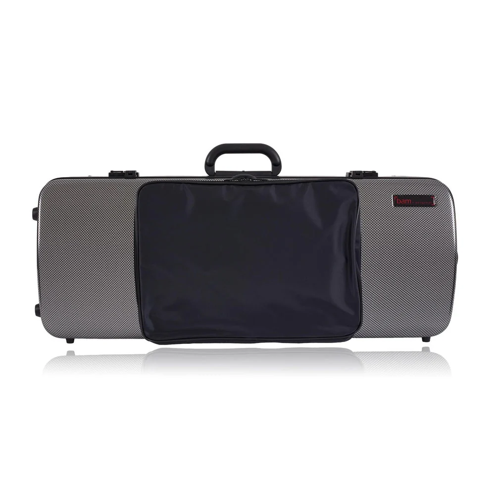 BAM HIGHTECH Oblong Viola Case with Pocket - Silver Carbon