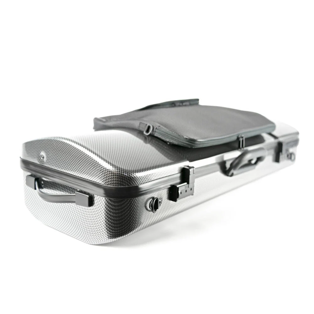 BAM HIGHTECH Oblong Viola Case with Pocket - Silver Carbon - Image 3
