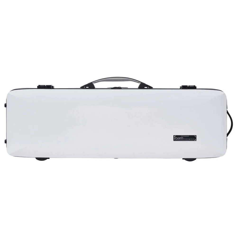 BAM ICE SUPREME Hightech Oblong Violin Case with Back Pocket - White / Black Version - Image 2