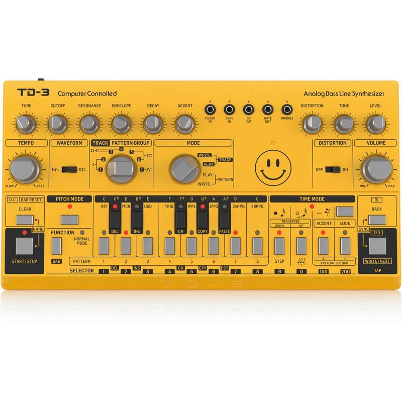 Behringer TD-3 Analog Bass Line Synth w/ VCO, VCF & 16-Step Sequencer (Yellow) - Image 2