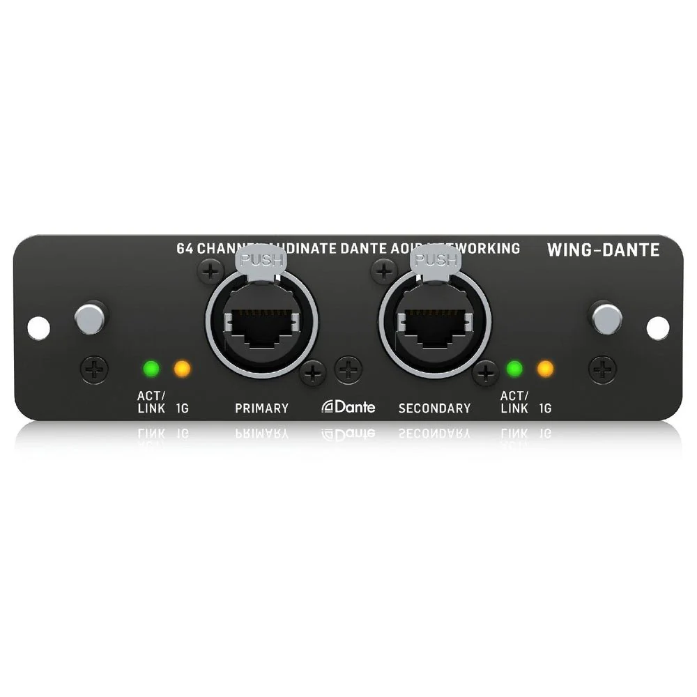 Behringer WING Dante Expansion Card for 64x64 Audinate Dante AoIP Networking
