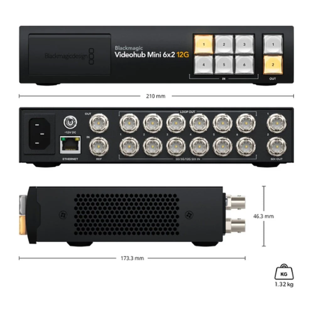 Blackmagic Design Videohub Mini 6x2 12G Router - Image 4