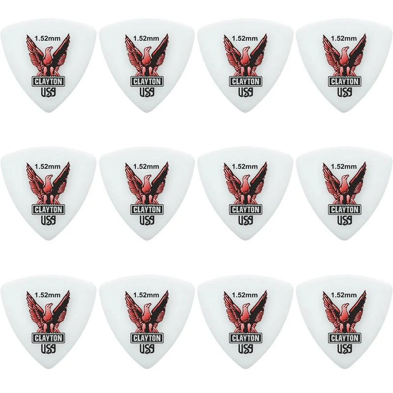 Clayton Acetal Eagle Rounded Triangle Guitar Picks (1.52mm) - 12pk - Image 2