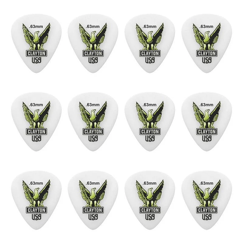 Clayton Acetal Eagle Standard Guitar Picks (0.63mm) - 12pk - Image 2