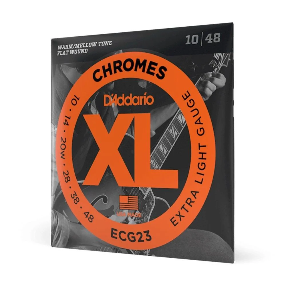 D'Addario ECG23 XL Chromes Flatwound Electric Strings - Extra Light (10-48) - Image 4