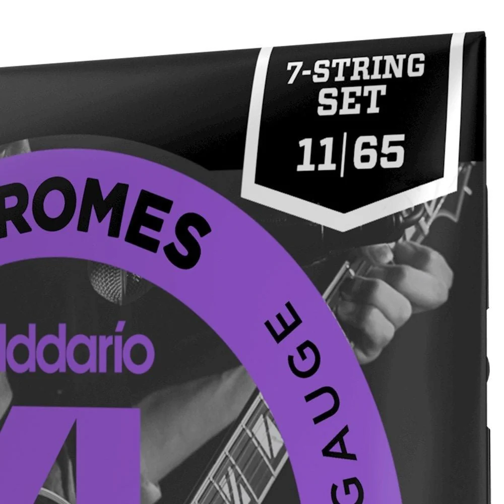 D'Addario ECG24-7 XL Chromes Flatwound Electric Strings - 7-String Jazz Light (11-65) - Image 3