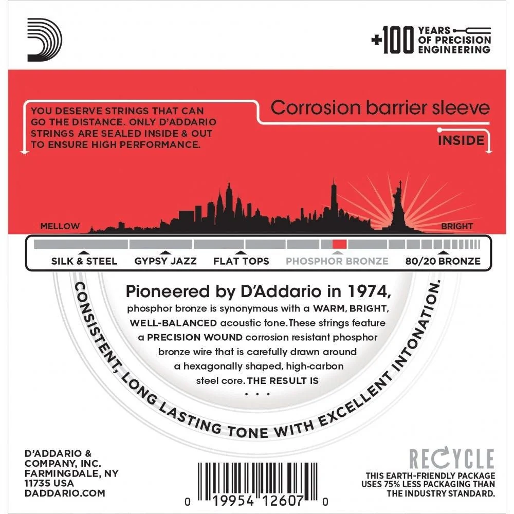 D'Addario EJ17 Phosphor Bronze Acoustic Guitar Strings - Medium (13-56) - Image 2