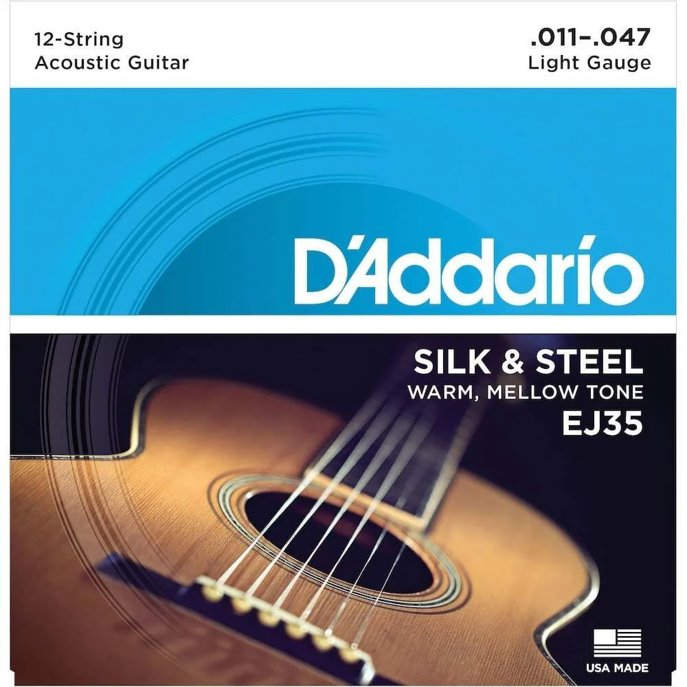 D'Addario EJ35 Silk Steel 12String Folk Guitar Strings 1147