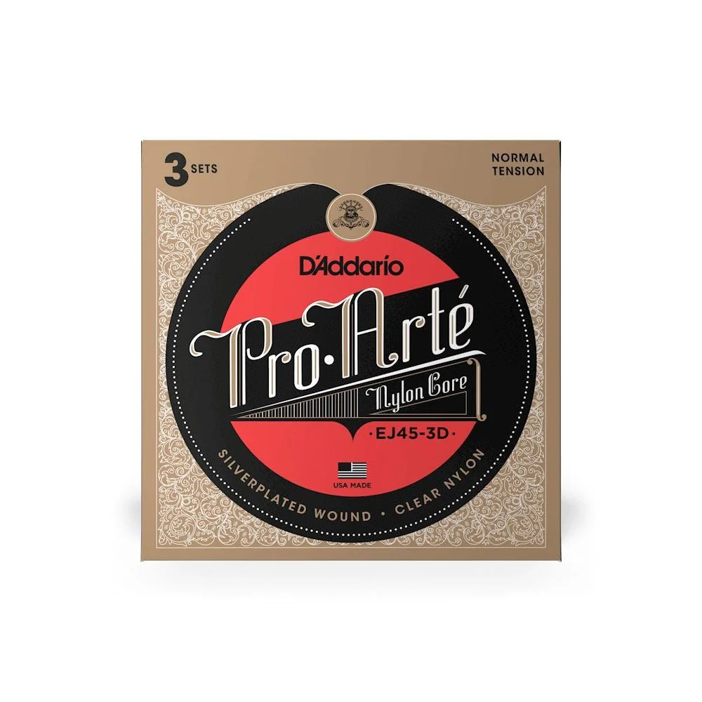 D'Addario EJ45 Pro-Arte Nylon Classical Guitar Strings 3 Pack - (Normal Tension) - Image 2