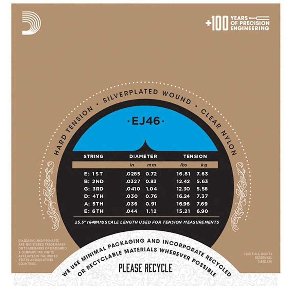 D'Addario EJ46 Pro-Arte Nylon Classical Guitar Strings - (Hard Tension) - Image 2