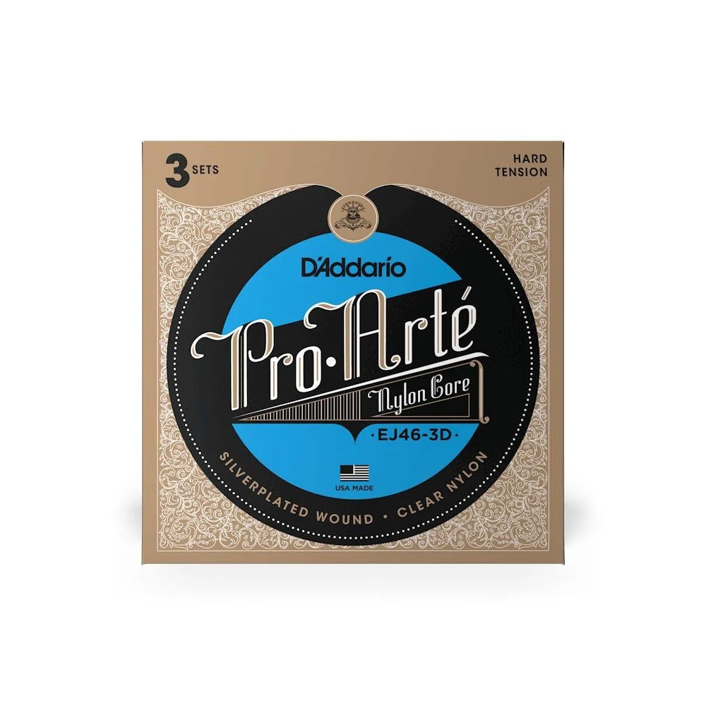 D'Addario EJ46 Pro-Arte Nylon Classical Guitar Strings - (Hard Tension) (3-Pack)