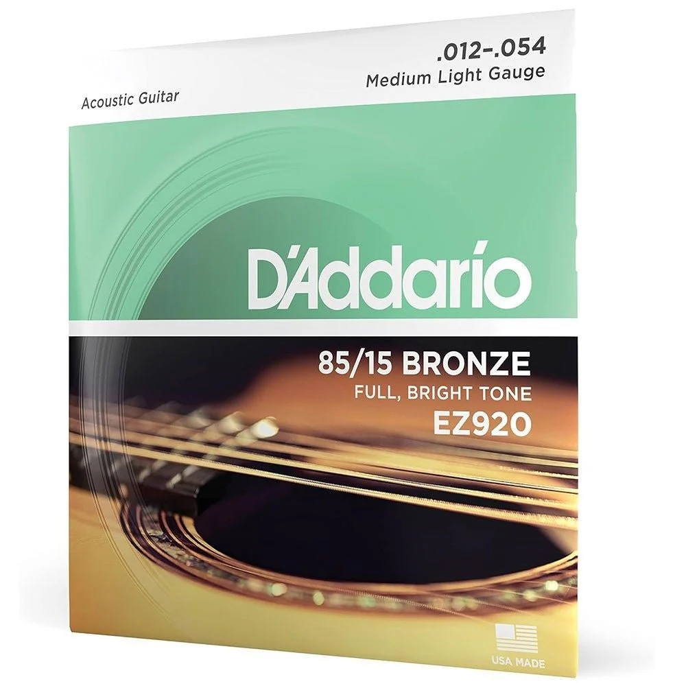 D'Addario EZ920 85/15 Bronze Acoustic Guitar Strings Medium Light (12-54) - Image 3