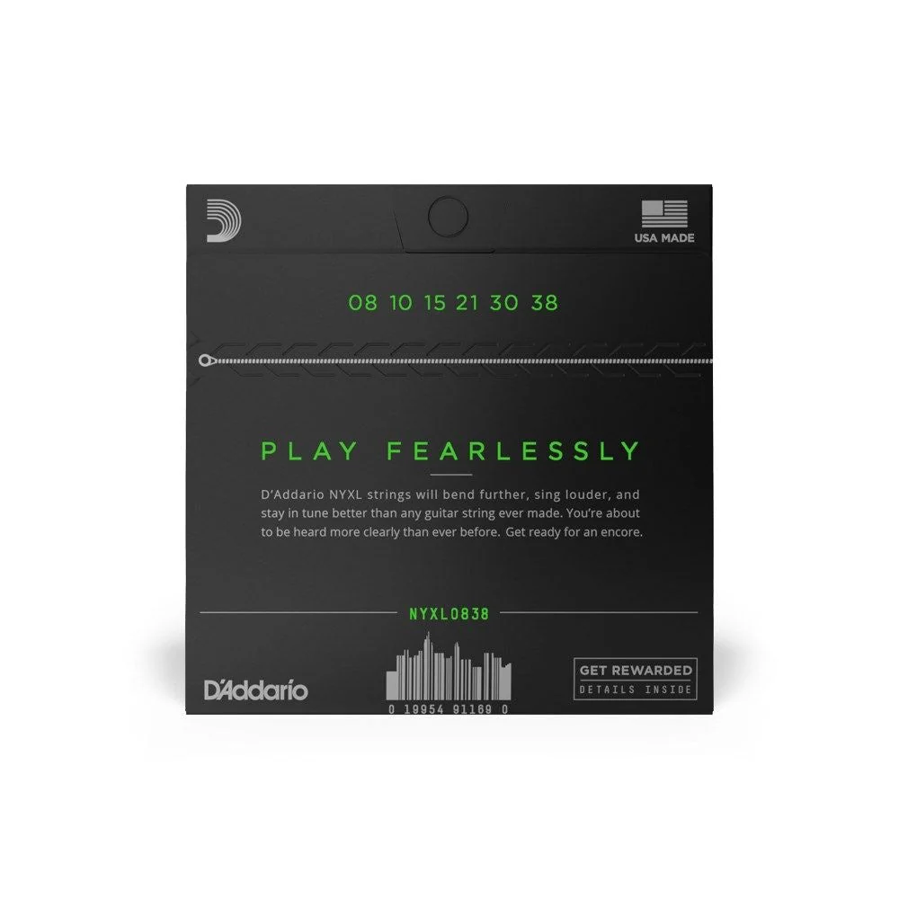 D'Addario NYXL0838 Nickel Wound Electric Guitar Strings - Extra Super Light (8-38) - Image 2