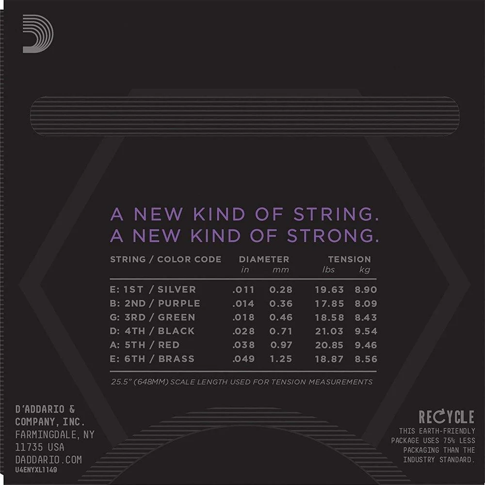 D'Addario NYXL1149 Nickel Wound Electric Guitar Strings - Medium (11-49) - Image 2