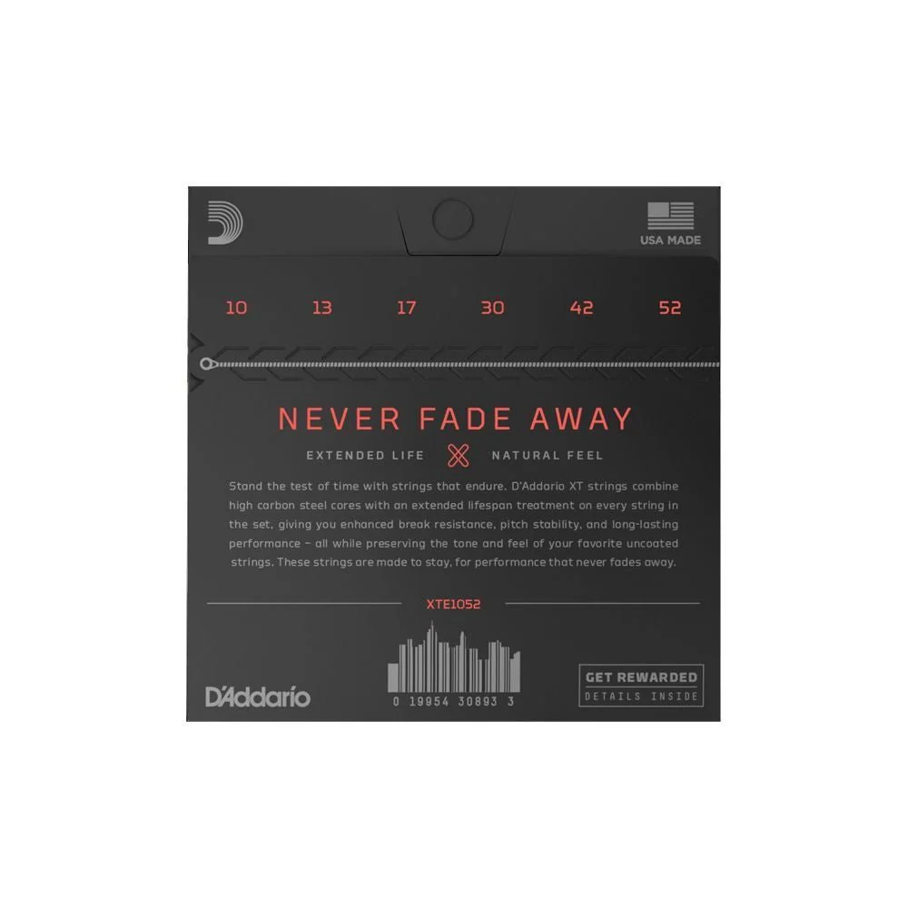 D'Addario XT Coated Electric Nickel Wound Strings Light Top / Heavy Bottom Set (10-52) - Image 3
