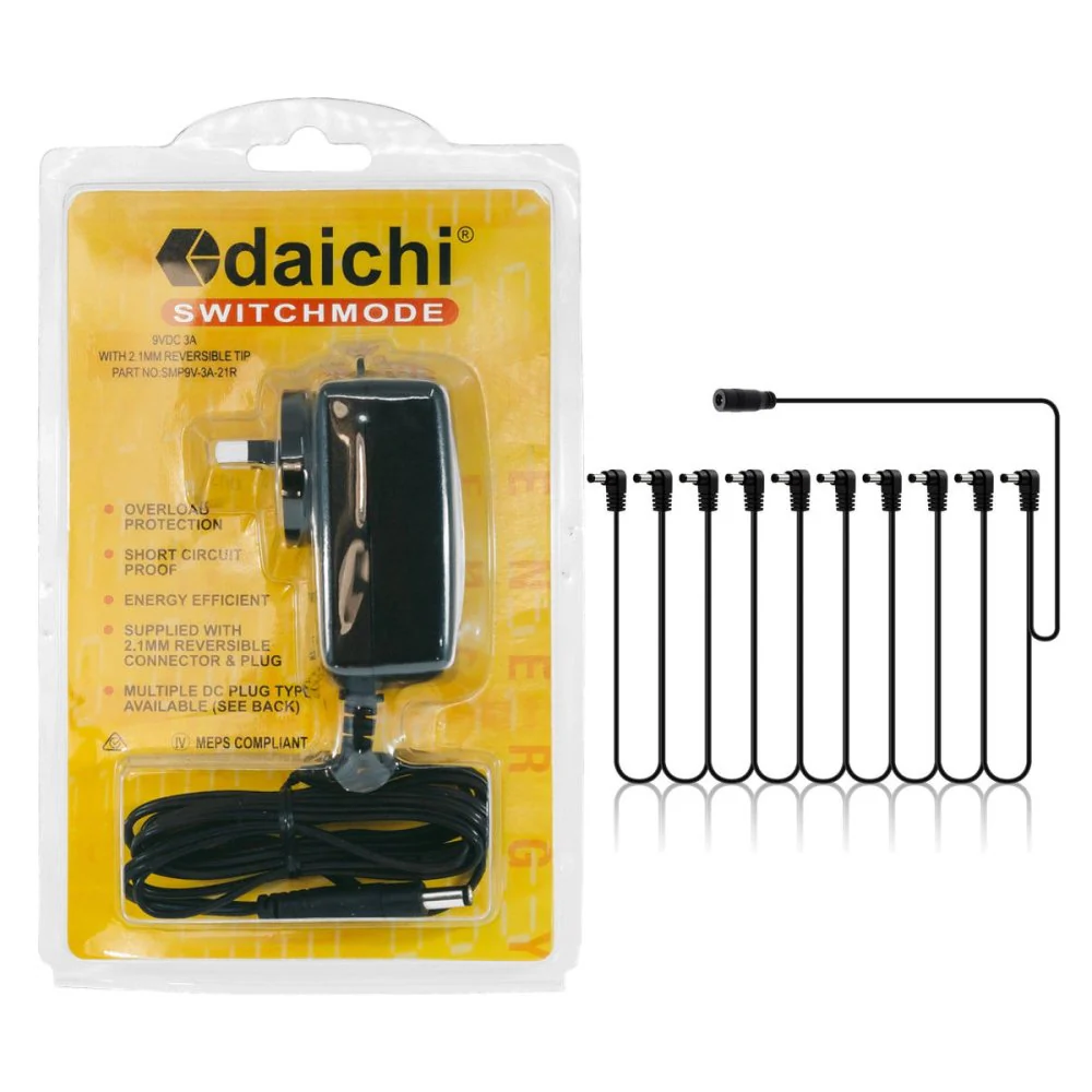 Daichi 9VDC 3,000mA w/ Polarity Reversible 2.1mm DC Tip - Image 2