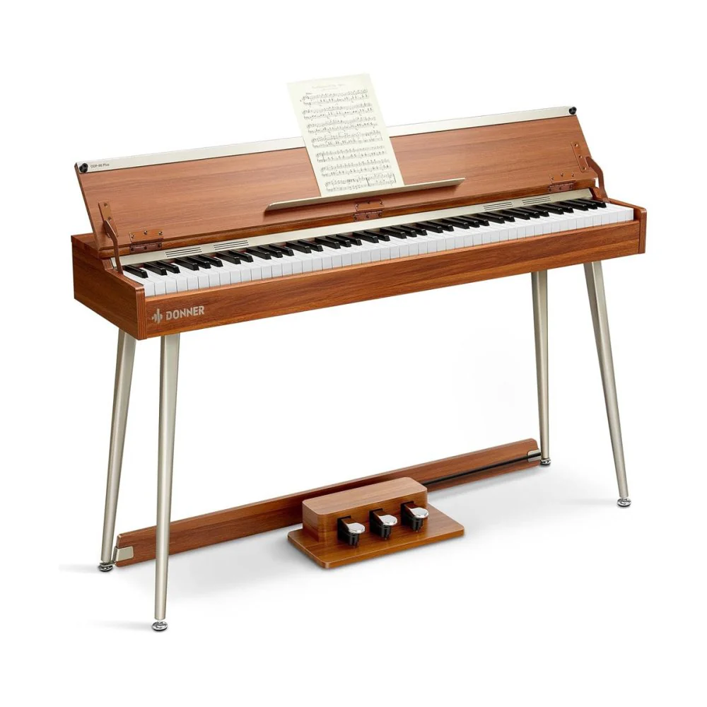 Donner DDP-80 PLUS 88-Key Weighted Digital Keyboard Electric Piano w/ Semi-Open Cover Design