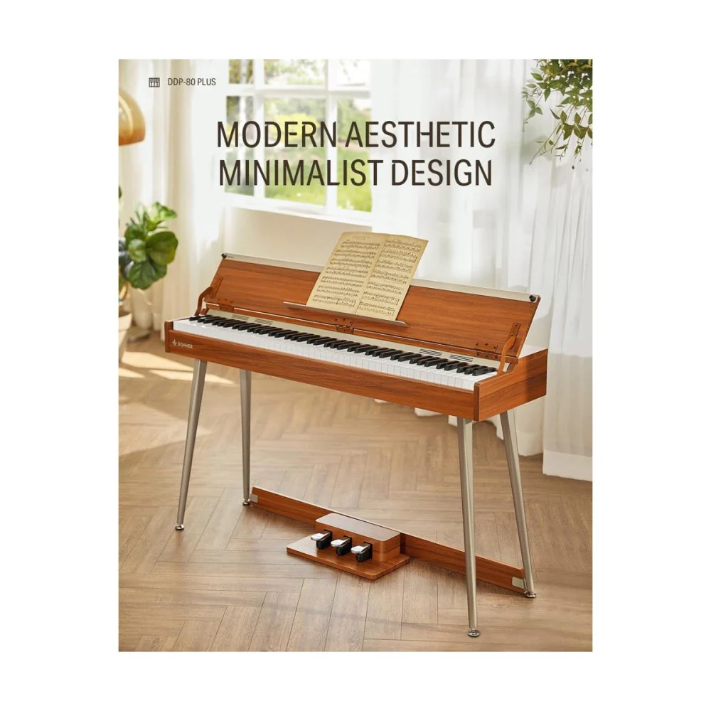 Donner DDP-80 PLUS 88-Key Weighted Digital Keyboard Electric Piano w/ Semi-Open Cover Design - Image 6