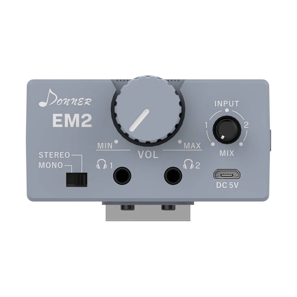 DONNER EM2 2Ch In-Ear Monitor Headphone Amplifier Dual Outputs Battery Powered - Image 7