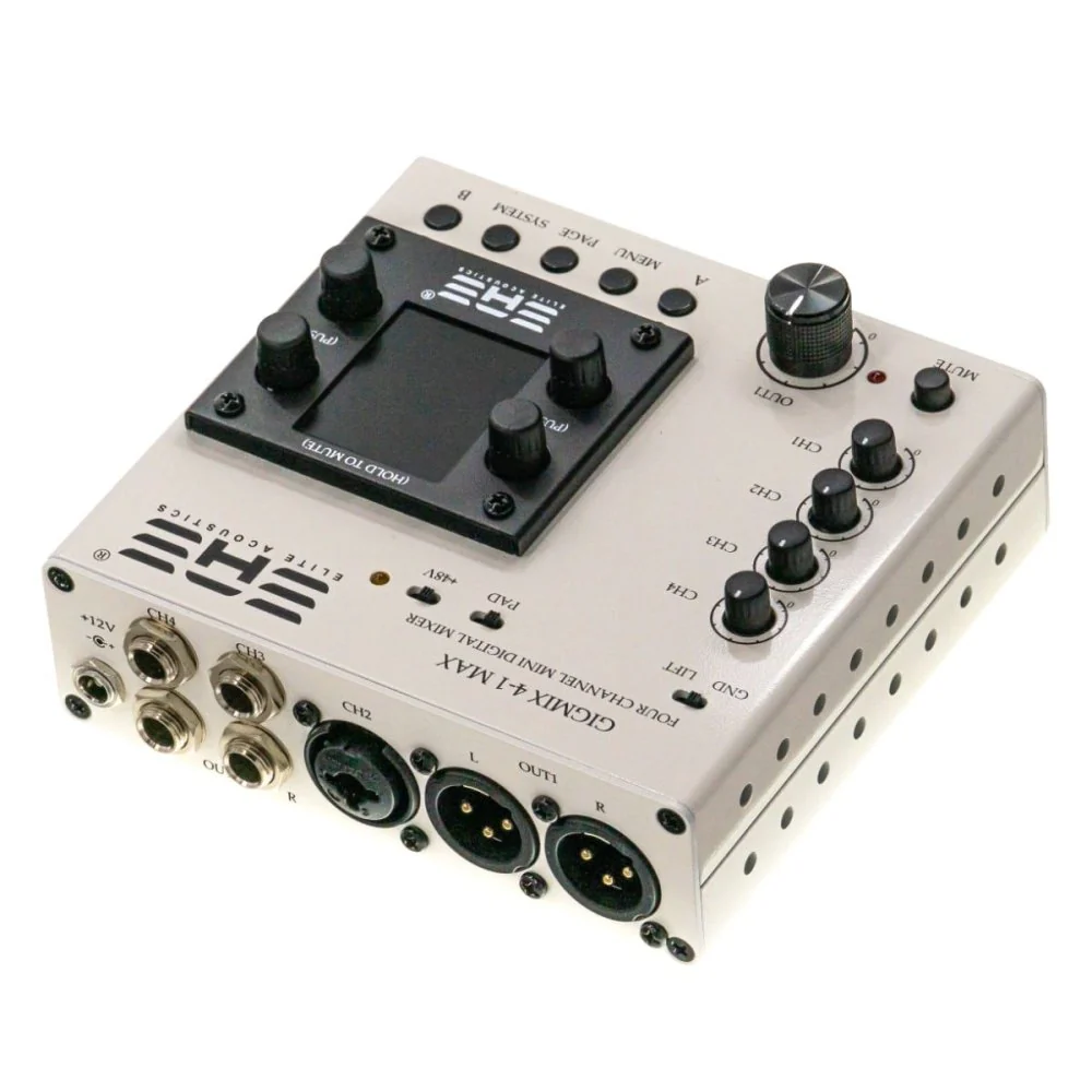 Elite Acoustics EAE GigMix 4-1 MAX 4Ch Digital Mixer w/ DSP Gate, Compressor, EQ, Reverb & Delay - Image 3