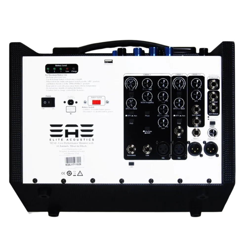 Elite Acoustics EAE M2-6J Live & Studio Monitor 4 Channel Mixer Effects With Padded Carry Bag PRE-ORDER - Image 3