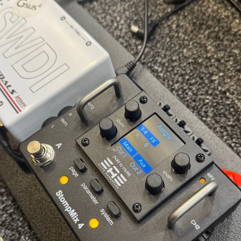 Elite Acoustics EAE StompMix 4 4Ch Digital Mixer Pedal w/ DSP Gate, Compressor, EQ, Reverb & Delay - Image 11