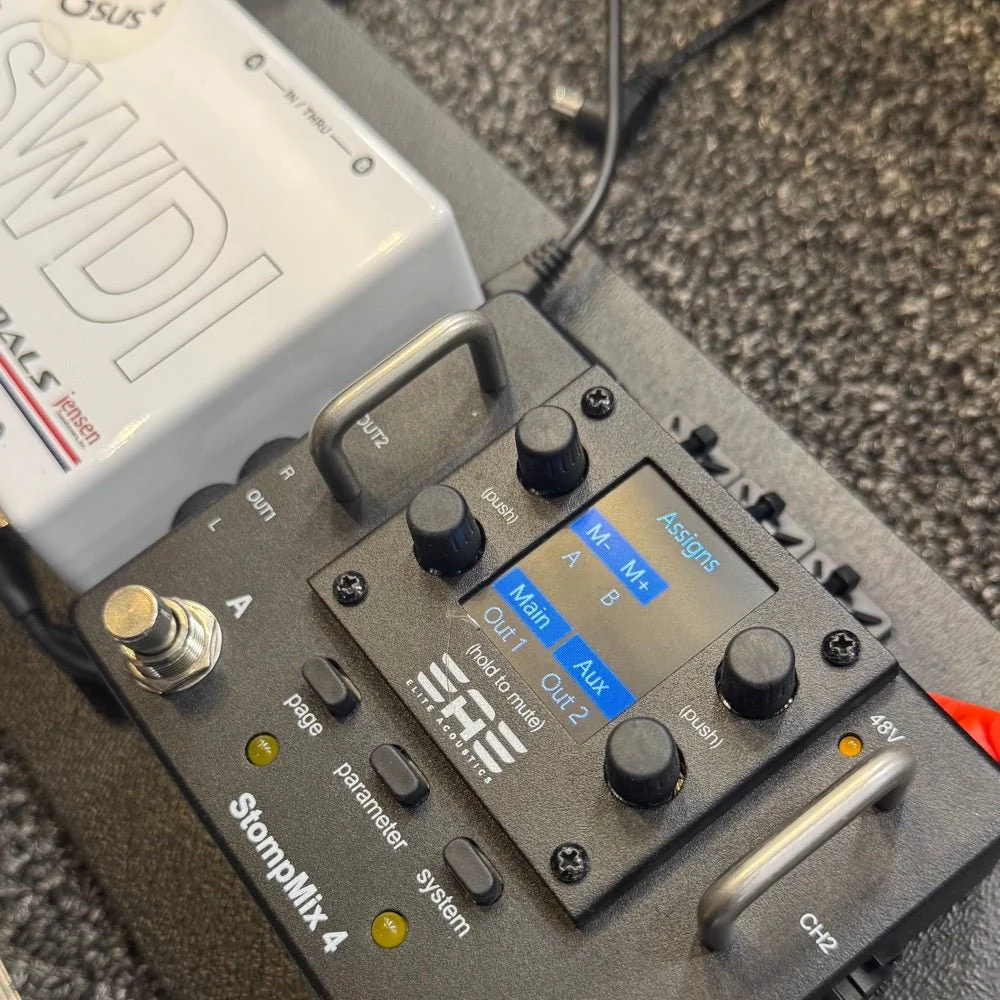 Elite Acoustics EAE StompMix 4 4Ch Digital Mixer Pedal w/ DSP Gate, Compressor, EQ, Reverb & Delay - Image 9