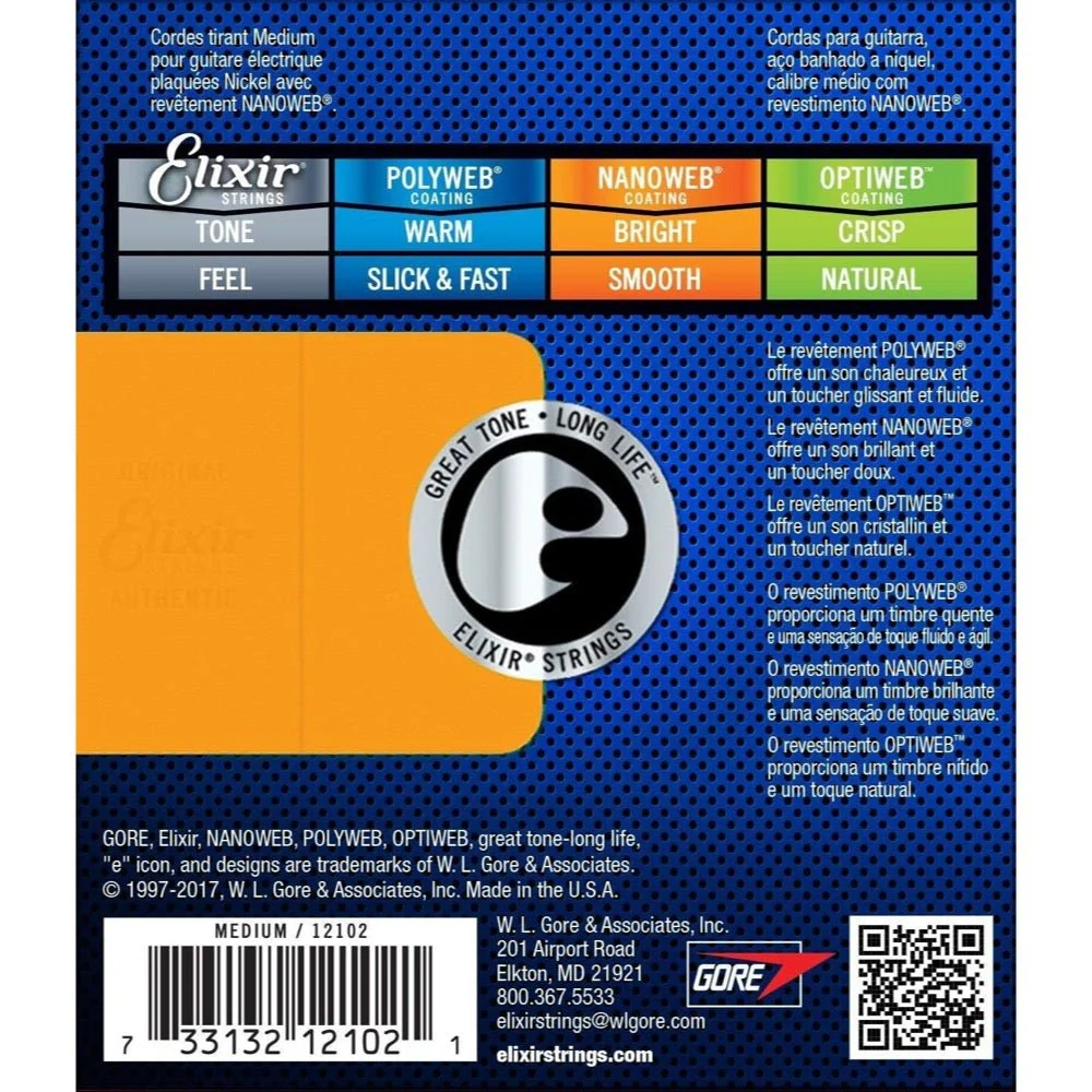 Elixir 12102 Nanoweb Electric Strings Nickel Plated Steel Medium 11-49 23/E-NW-M - Image 2