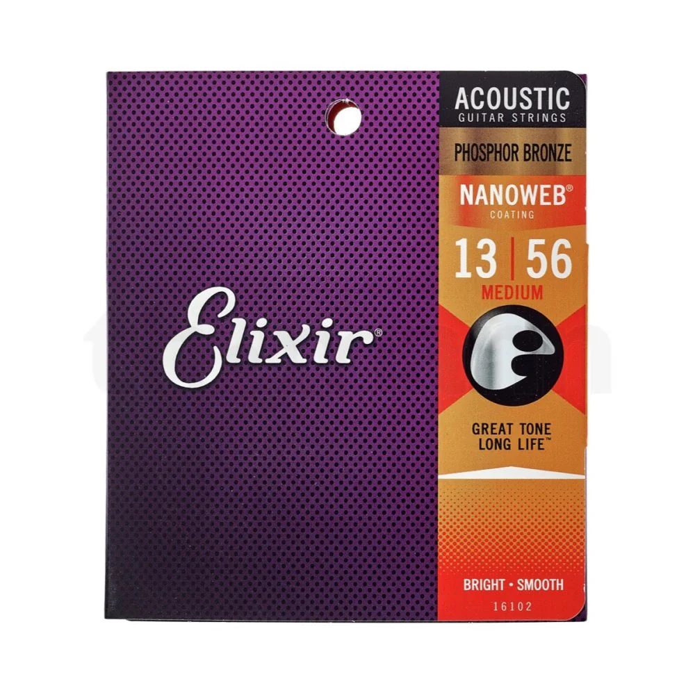 Elixir 16102 Nanoweb Acoustic Strings Phosphor Bronze Medium 13-56 23/APB-NW-M