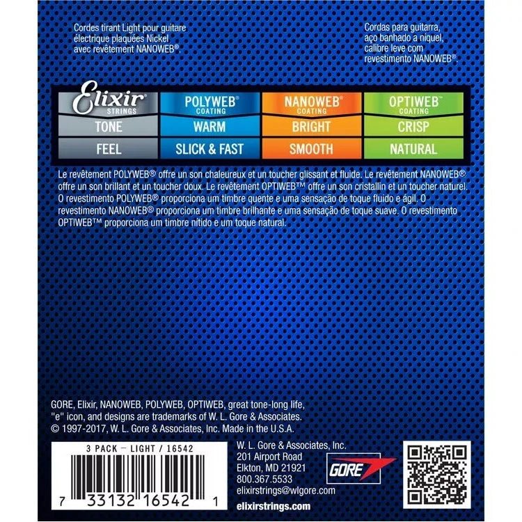 Elixir 16567 3 PACK Nanoweb Electric Strings Nickel Plated Steel Light 10-46 23/E-NW-L-3P - Image 5