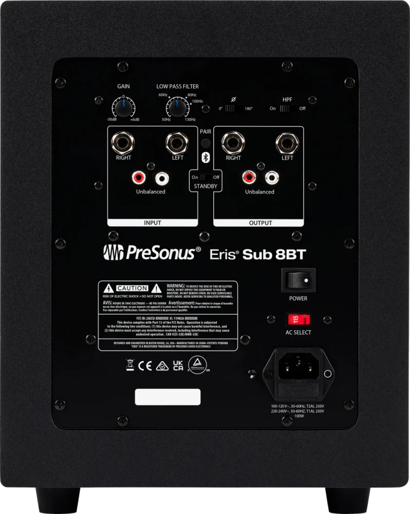 PreSonus Eris Sub 8BT 8" Active Subwoofer w/ Bluetooth Single - Image 3