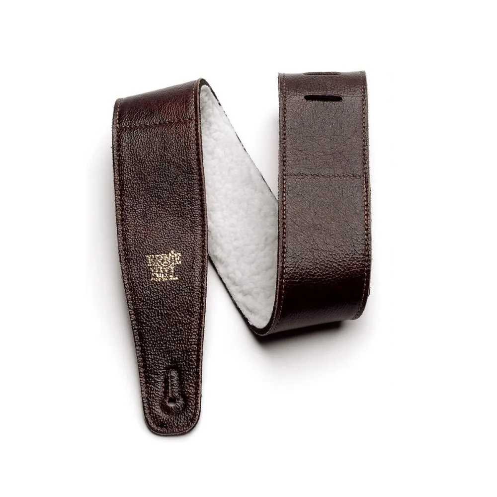 Ernie Ball Italian Leather Strap Fur Padding Chestnut P04138