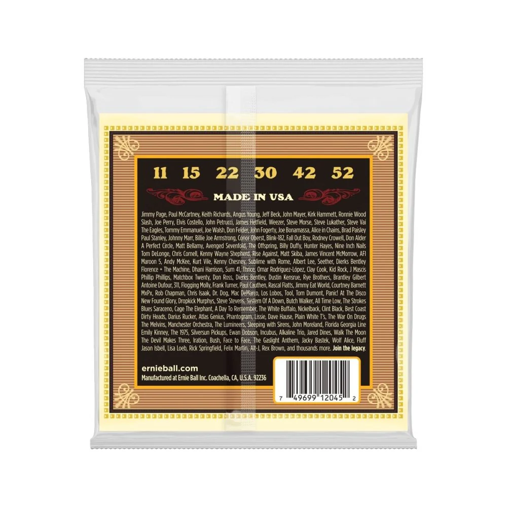 Ernie Ball ACOUSTIC Guitar Strings Earthwood Silk & Steel 80/20 Bronze Soft 11-52 P02045 - Image 2