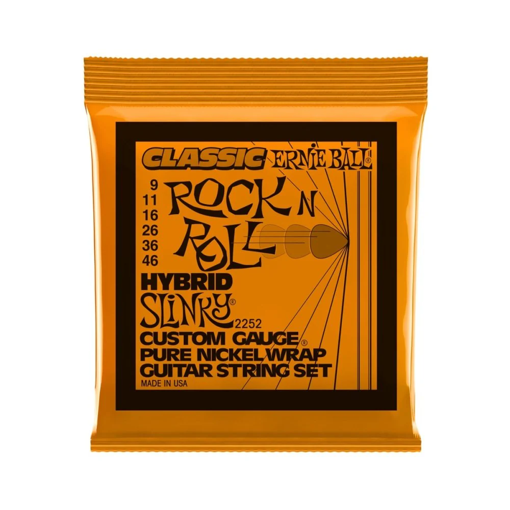 Ernie Ball Hybrid Slinky Classic Rock n Roll Pure Nickel ELECTRIC Guitar Strings 9-46 P02252