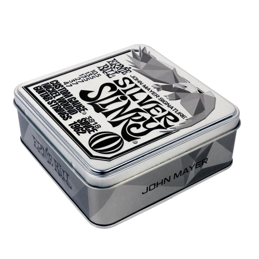 Ernie Ball John Mayer Silver Slinky 3-Pack TIN Nickel Wound Electric Guitar Strings 10.5-47 P03818 - Image 3