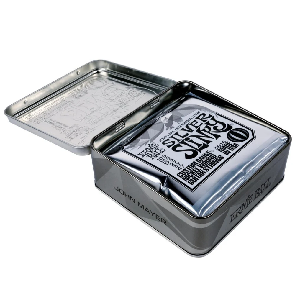 Ernie Ball John Mayer Silver Slinky 3-Pack TIN Nickel Wound Electric Guitar Strings 10.5-47 P03818 - Image 4